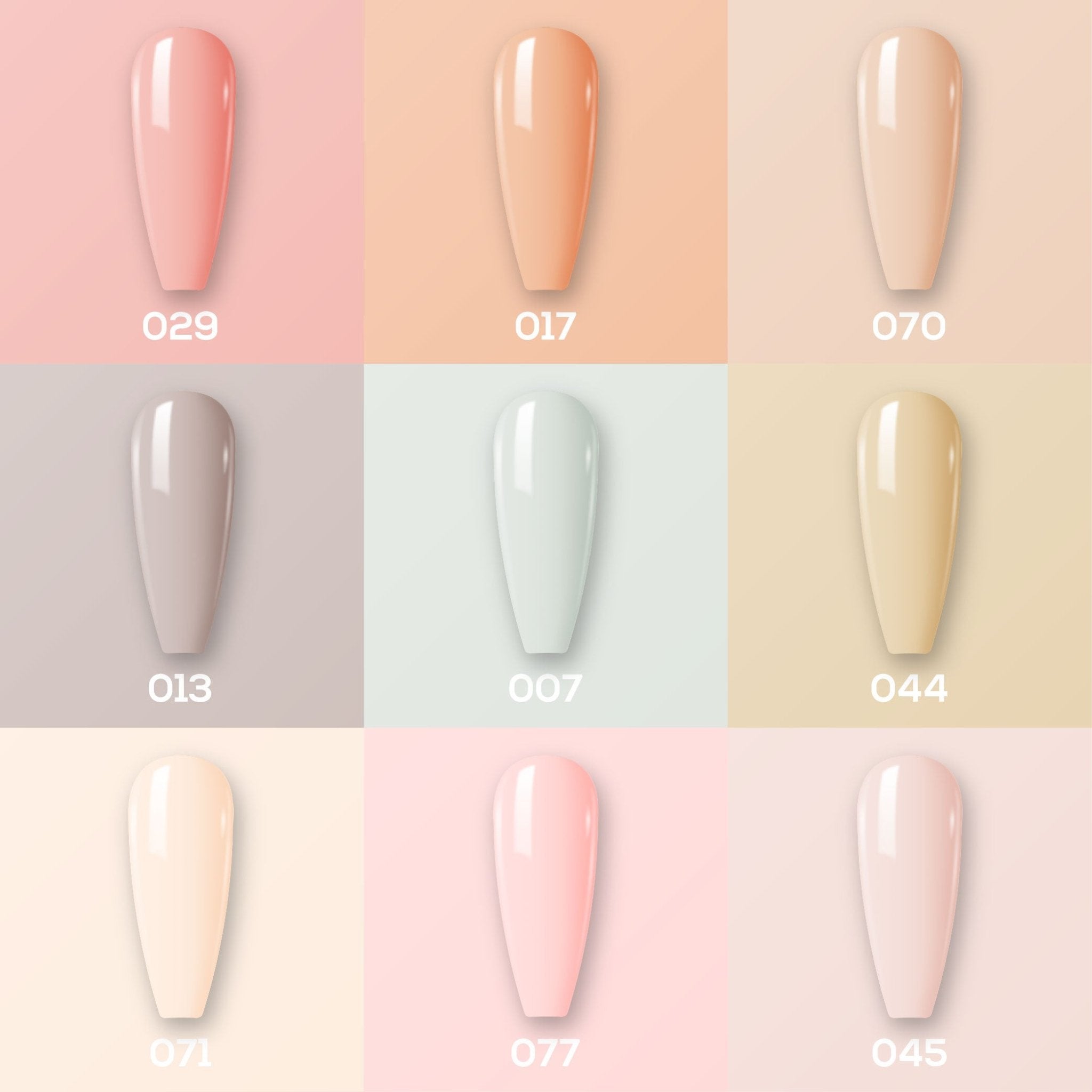 9 Lavis Holiday Gel Nail Polish Collection - SET 2 - 029; 017; 070; 013; 007; 044; 071; 077; 045 - DTK Nail Supply