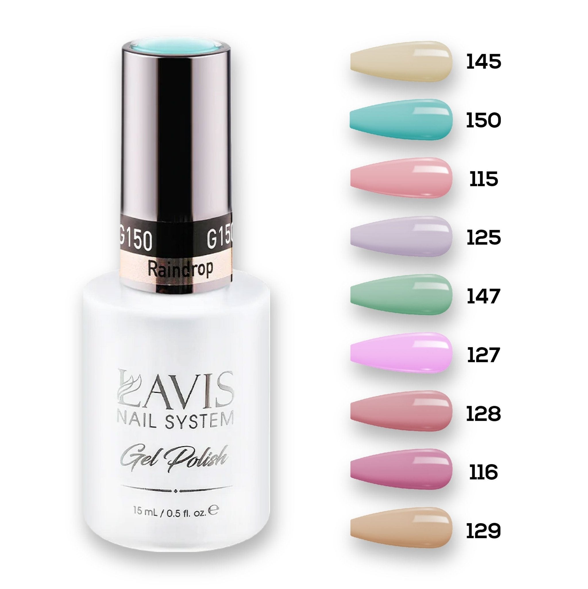 9 Lavis Holiday Gel Nail Polish Collection - SET 3 - 145; 150; 115; 125; 147; 127; 128; 116; 129 - DTK Nail Supply