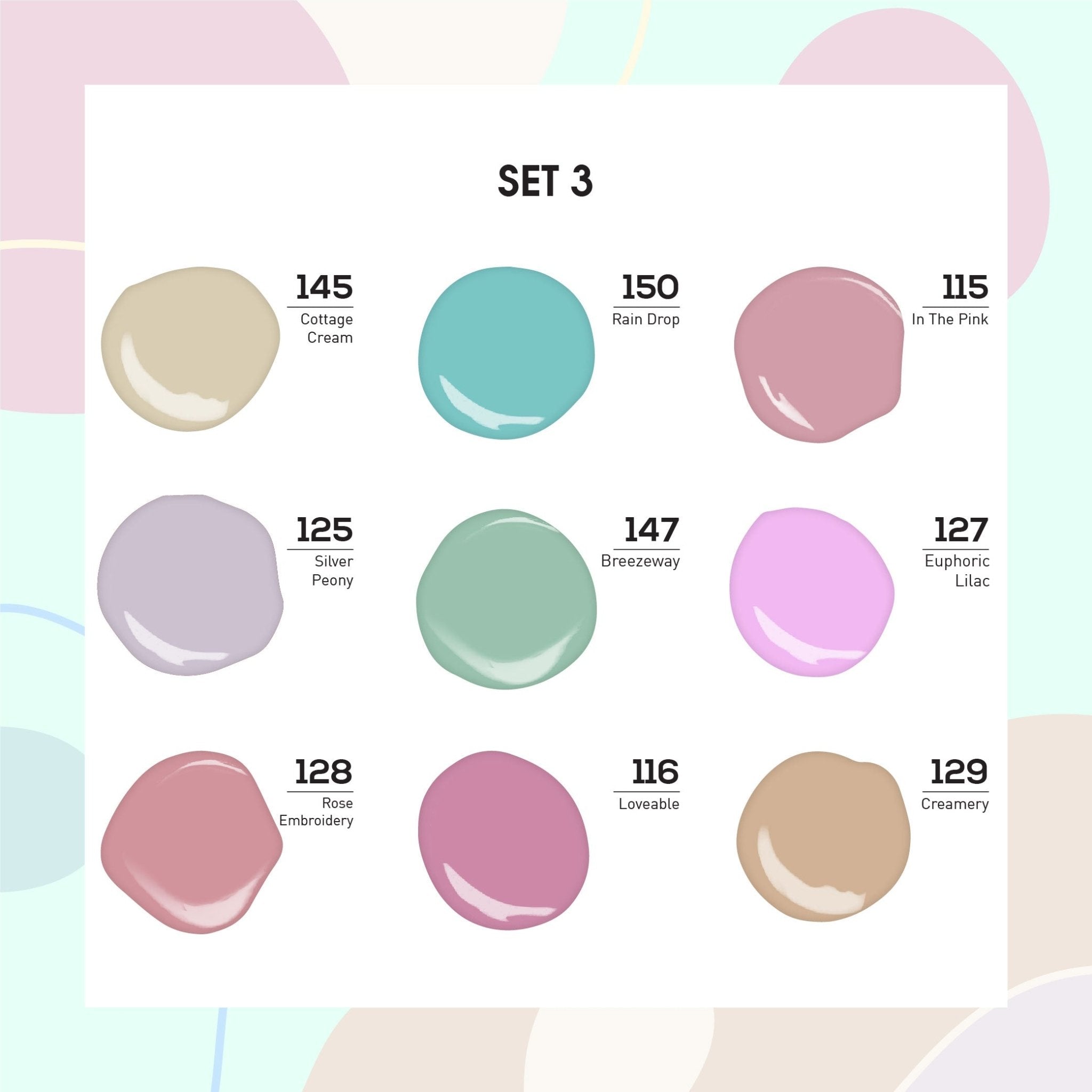 9 Lavis Holiday Gel Nail Polish Collection - SET 3 - 145; 150; 115; 125; 147; 127; 128; 116; 129 - DTK Nail Supply