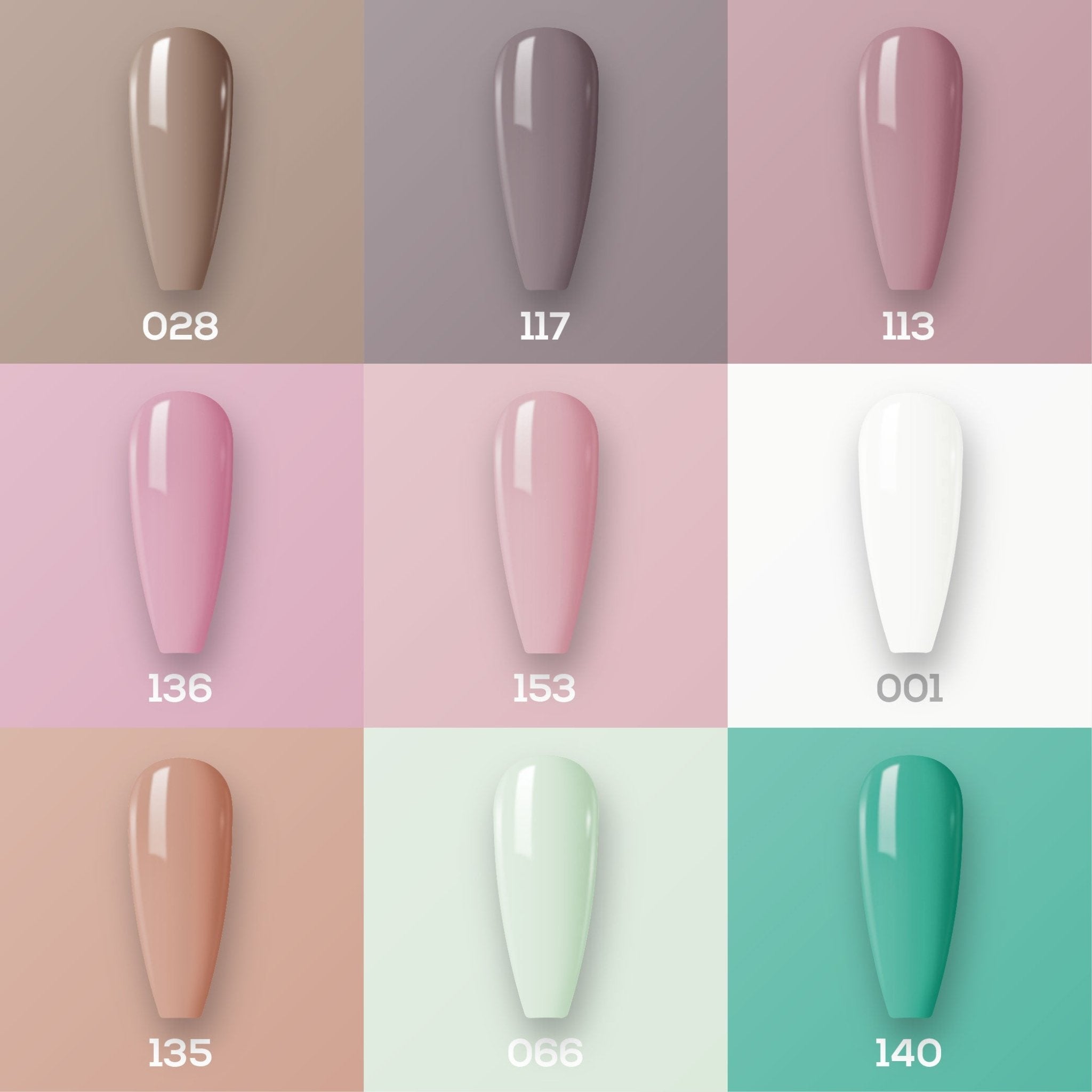 9 Lavis Holiday Gel Nail Polish Collection - SET 5 - 028; 117; 113; 136; 153; 001; 135; 066; 140 - DTK Nail Supply