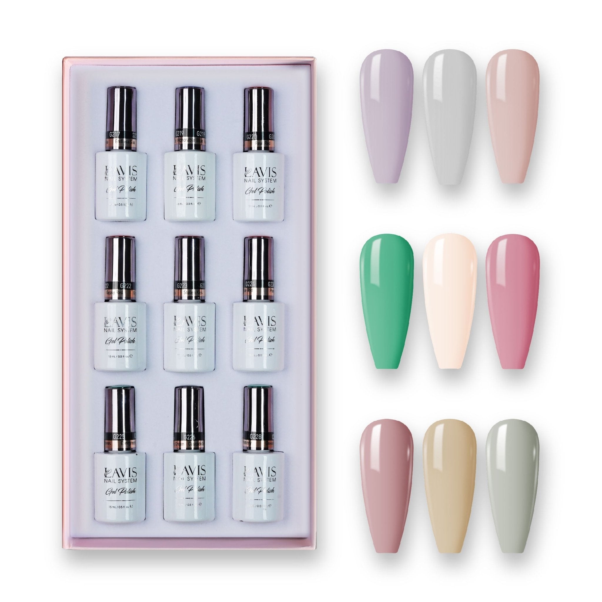9 Lavis Holiday Gel Nail Polish Collection - SET 6 - 122; 124; 126; 149; 072; 137; 018; 130; 075 - DTK Nail Supply