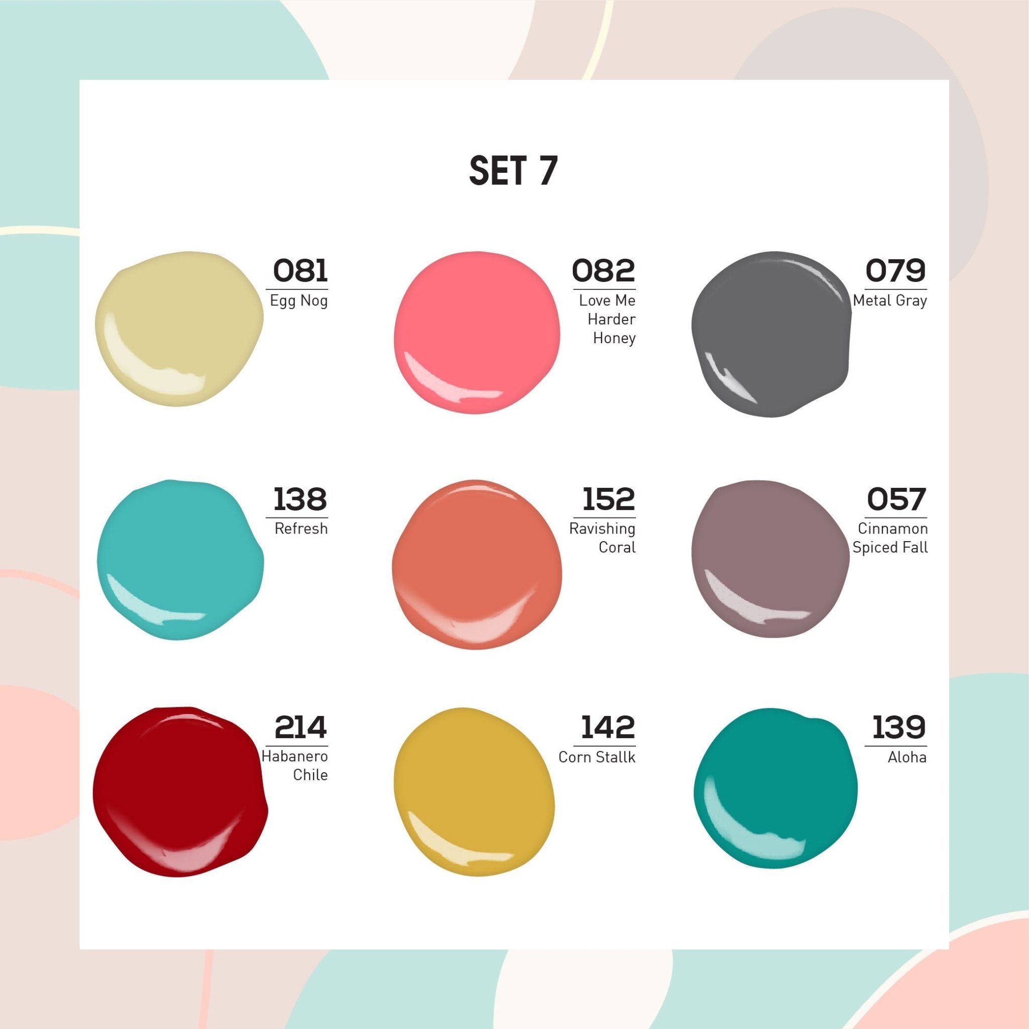 9 Lavis Holiday Gel Nail Polish Collection - SET 7 - 081; 082; 079; 138; 152; 057; 214; 142; 139 - DTK Nail Supply