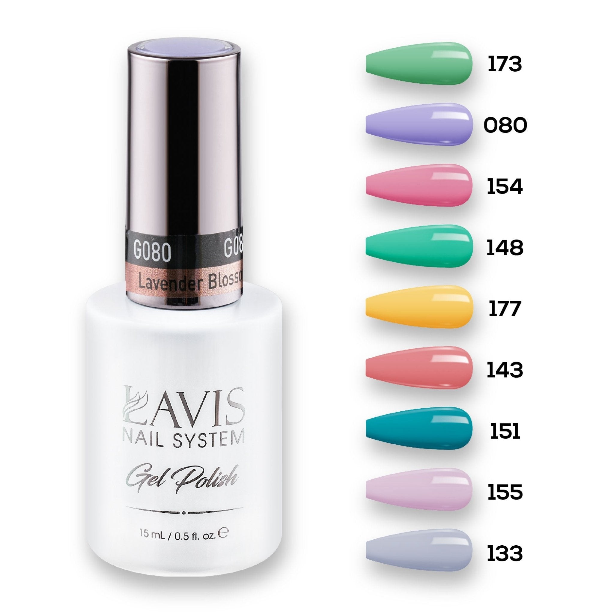 9 Lavis Holiday Gel Nail Polish Collection - SET 9 - 173; 080; 154; 148; 177; 143; 151; 155; 133 - DTK Nail Supply