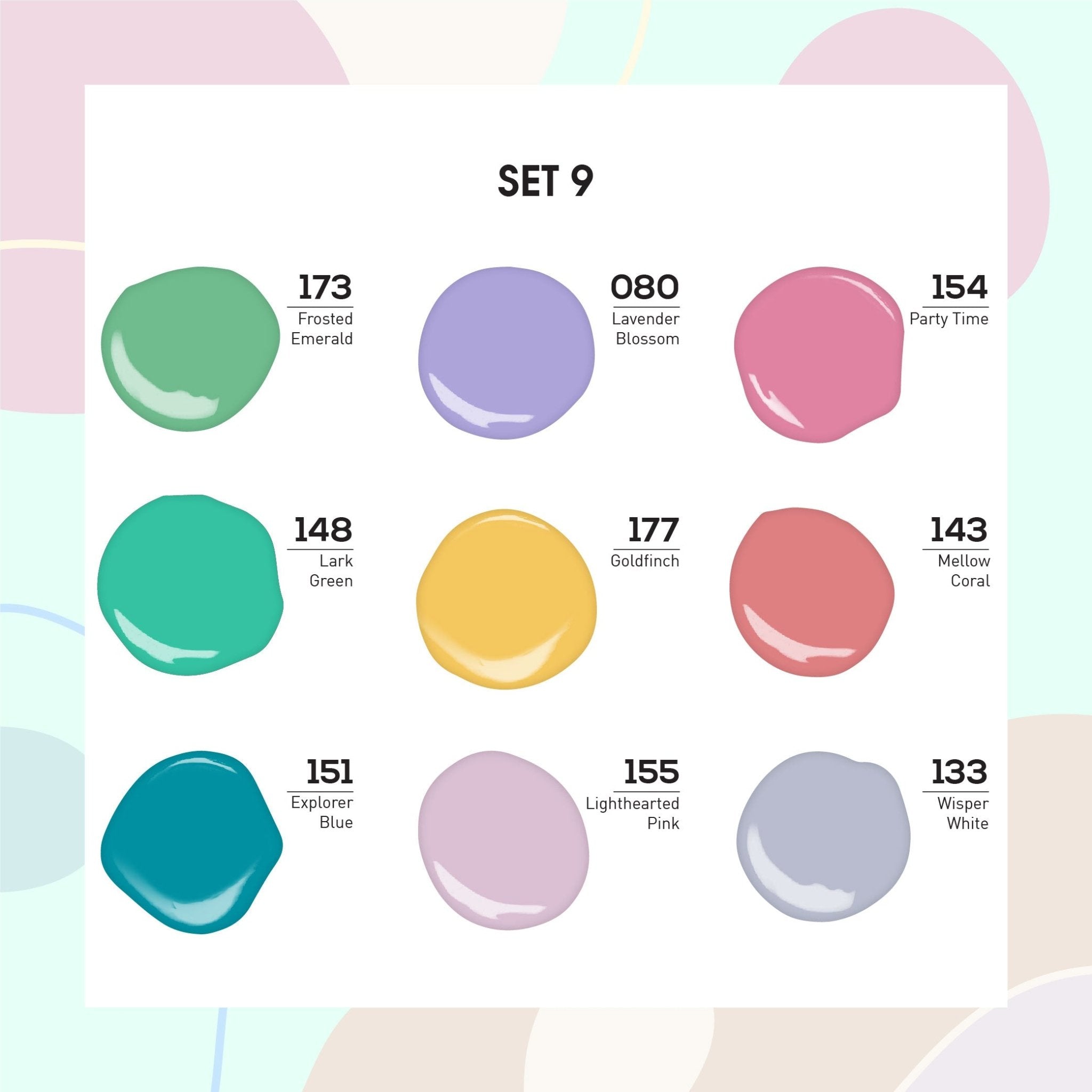 9 Lavis Holiday Gel Nail Polish Collection - SET 9 - 173; 080; 154; 148; 177; 143; 151; 155; 133 - DTK Nail Supply