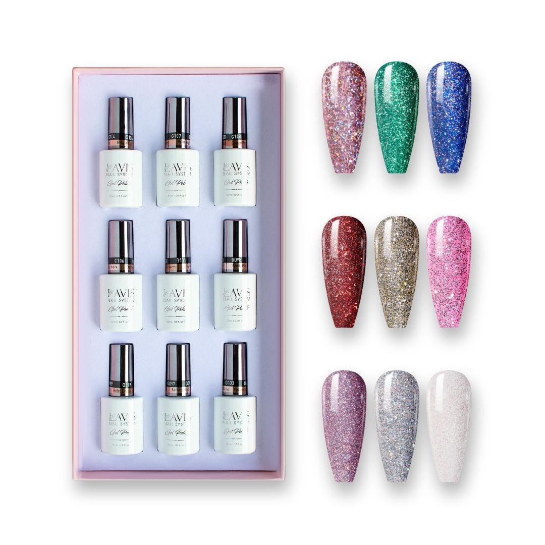 9 Lavis Holiday Gel Nail Polish Collection - SUNSET PARTY - 097; 098; 099; 101; 103; 104; 106; 107; 108 - DTK Nail Supply