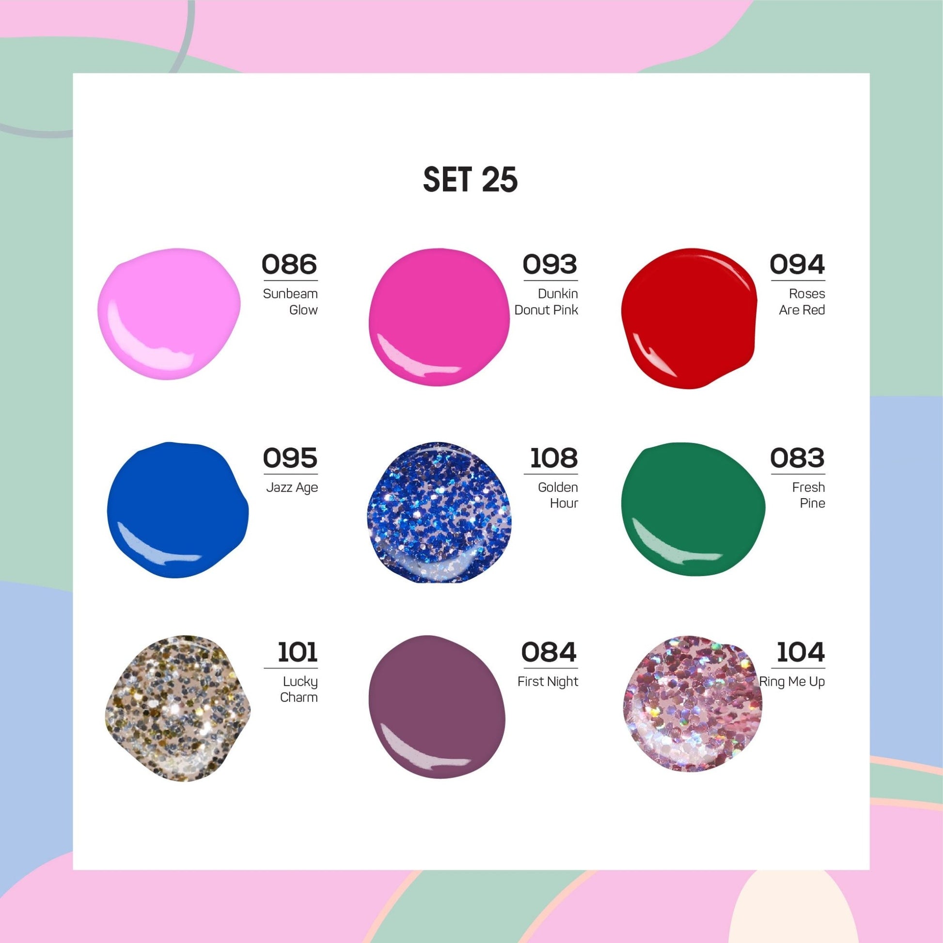 9 Lavis Holiday Gel Nail Polish Collection - THE ESSENTIALS - 083; 084; 086; 093; 094; 095; 101; 104; 108 - DTK Nail Supply