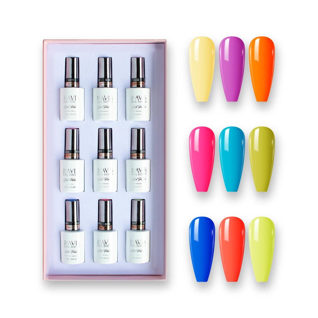 9 Lavis Holiday Gel Nail Polish Collection - WHEN IN TOKYO - 011; 026; 032; 033; 034; 035; 036; 067; 096 - DTK Nail Supply