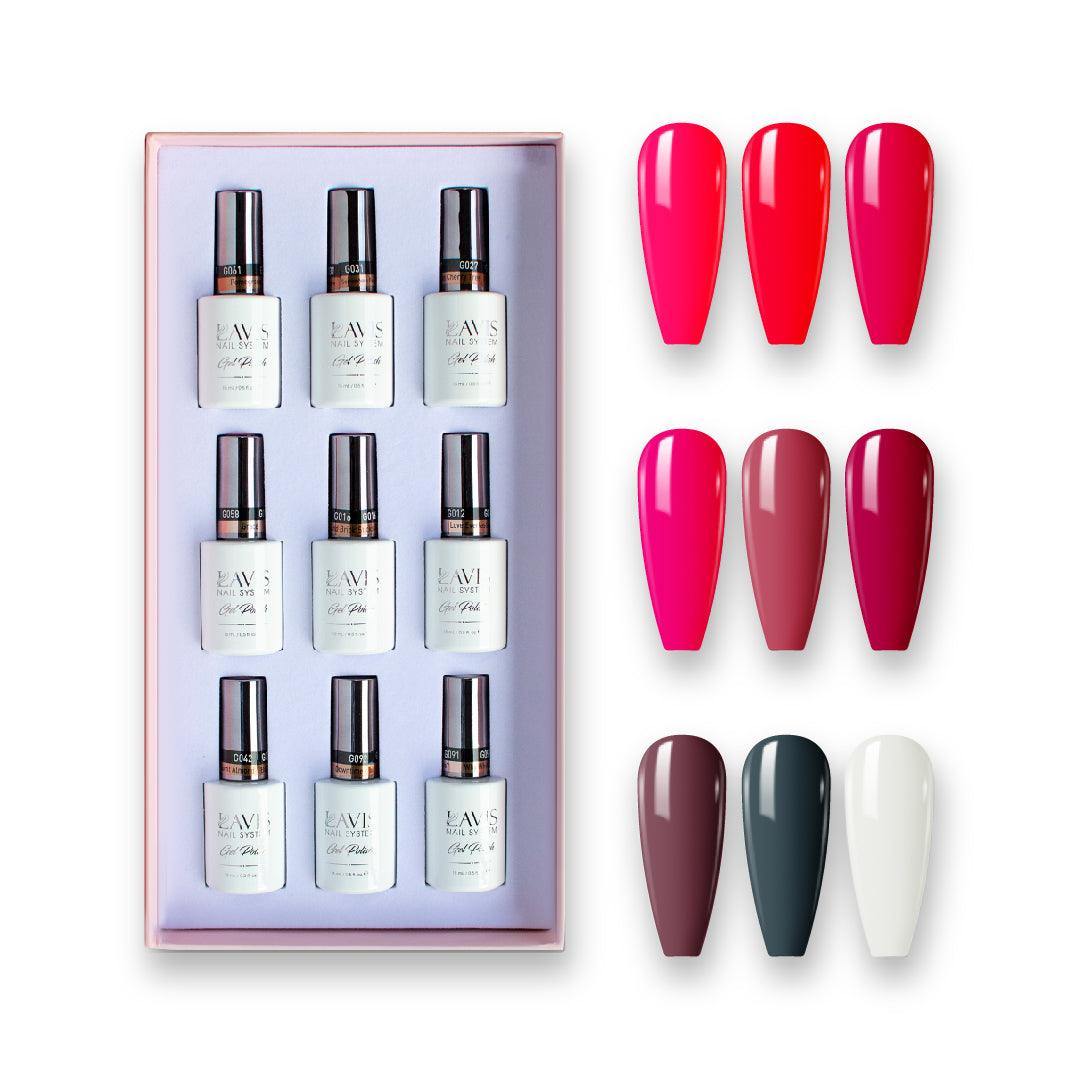 9 Lavis Holiday Gel Nail Polish Collection - WINE OBSESSION - 012; 016; 027; 031; 042; 058; 061; 091; 092 - DTK Nail Supply