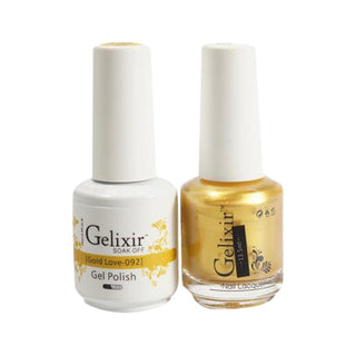  Gelixir Gel Nail Polish Duo - 092 Glitter, Gold Colors - Gold Love by Gelixir sold by DTK Nail Supply