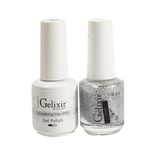  Gelixir Gel Nail Polish Duo - 093 Glitter, Silver Colors - Glistening Star by Gelixir sold by DTK Nail Supply