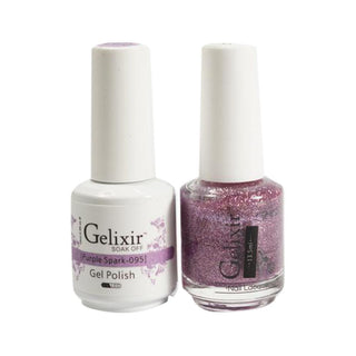  Gelixir Gel Nail Polish Duo - 095 Glitter, Pink Colors - Purple Spark by Gelixir sold by DTK Nail Supply