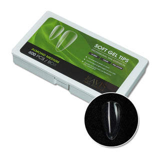 LAVIS Almond Medium - 12 Sizes Clear - Soft Gel Tips