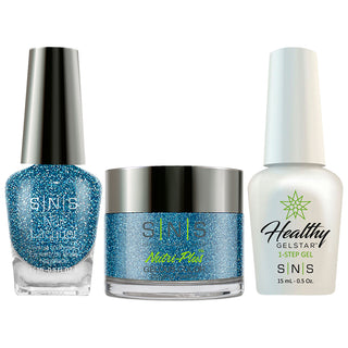  SNS 3 in 1 - AN13 Frosty Blue Star Gelous - Dip, Gel & Lacquer Matching by SNS sold by DTK Nail Supply