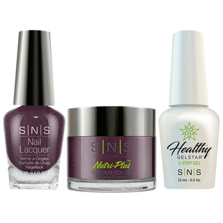  SNS 3 in 1 - AN20 Aubergine Gelous - Dip, Gel & Lacquer Matching by SNS sold by DTK Nail Supply