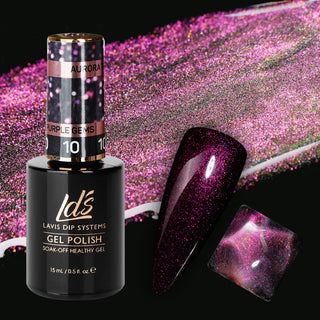  LDS 10 Purple Gems - Gel Polish 0.5 oz - Aurora Top Coat by LDS sold by DTK Nail Supply