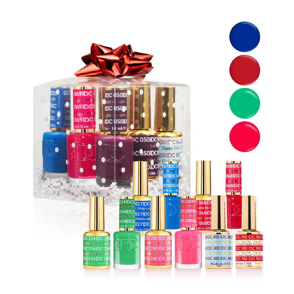  DND DC Holiday Gift Bundle: 4 Gel & Lacquer, 1 Base Top 800-900 - 027, 068, 254, 280 by DND DC sold by DTK Nail Supply
