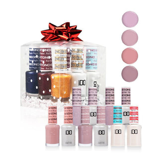  DND Holiday Gift Bundle: 4 Gel & Lacquer, 1 Base Gel, 1 Top Gel - 601, 603, 606, 615 by DND - Daisy Nail Designs sold by DTK Nail Supply