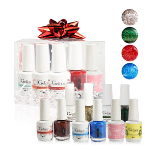  GELIXIR Holiday Gift Bundle: 4 Gel & Lacquer, 1 Base Gel, 1 Top Gel - 134, 178, 103, 082 by Gelixir sold by DTK Nail Supply