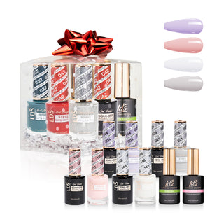  LDS Holiday Gift Bundle: 4 Gel & Lacquer, 1 Base Gel, 1 Top Gel - 004, 025, 130, 148 by LDS sold by DTK Nail Supply