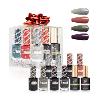  LDS Holiday Gift Bundle: 4 Gel & Lacquer, 1 Base Gel, 1 Top Gel - 017, 020, 021, 022 by LDS sold by DTK Nail Supply