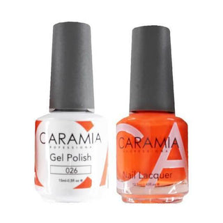  Caramia Gel Nail Polish Duo - 026 Orange, Neon Colors by Caramia sold by DTK Nail Supply