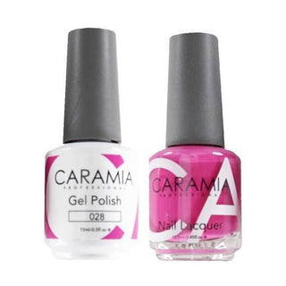  Caramia Gel Nail Polish Duo - 028 Pink Colors by Caramia sold by DTK Nail Supply
