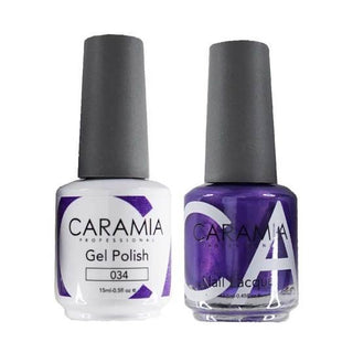  Caramia Gel Nail Polish Duo - 034 Purple Colors by Caramia sold by DTK Nail Supply