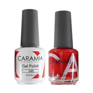  Caramia Gel Nail Polish Duo - 045 Red Colors by Caramia sold by DTK Nail Supply