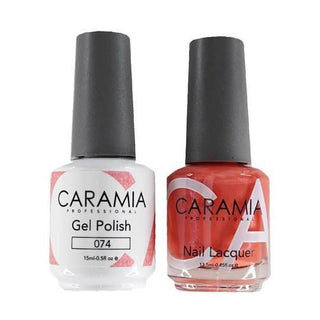  Caramia Gel Nail Polish Duo - 074 Coral Colors by Caramia sold by DTK Nail Supply