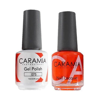  Caramia Gel Nail Polish Duo - 075 Orange, Neon Colors by Caramia sold by DTK Nail Supply