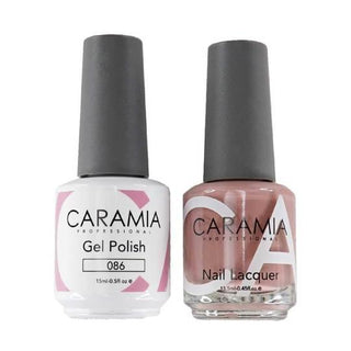  Caramia Gel Nail Polish Duo - 086 Brown, Beige Colors by Caramia sold by DTK Nail Supply