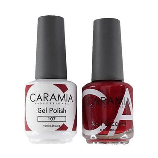  Caramia Gel Nail Polish Duo - 107 Red Colors by Caramia sold by DTK Nail Supply