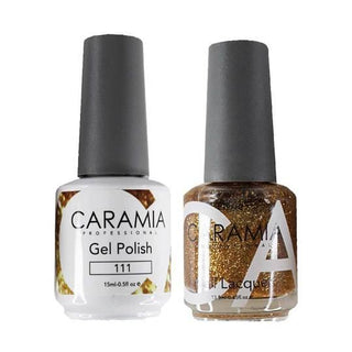 Caramia Gel Nail Polish Duo - 111 Gold, Glitter Colors by Caramia sold by DTK Nail Supply