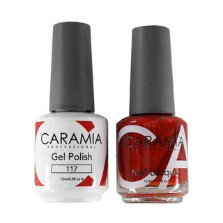  Caramia Gel Nail Polish Duo - 117 Red Colors by Caramia sold by DTK Nail Supply