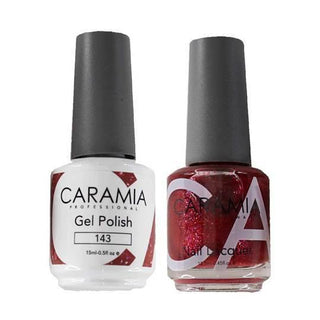  Caramia Gel Nail Polish Duo - 143 Pink, Glitter Colors by Caramia sold by DTK Nail Supply