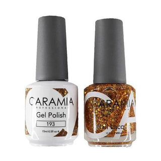  Caramia Gel Nail Polish Duo - 193 Yellow, Glitter Colors by Caramia sold by DTK Nail Supply