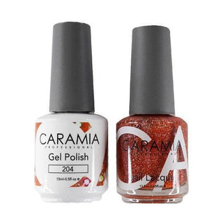  Caramia Gel Nail Polish Duo - 204 Orange, Glitter Colors by Caramia sold by DTK Nail Supply