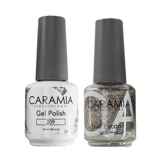  Caramia Gel Nail Polish Duo - 209 Silver, Glitter Colors by Caramia sold by DTK Nail Supply
