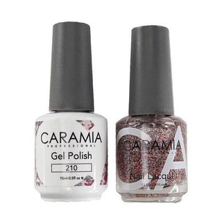  Caramia Gel Nail Polish Duo - 210 Silver, Glitter Colors by Caramia sold by DTK Nail Supply
