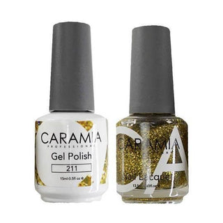  Caramia Gel Nail Polish Duo - 211 Gold, Glitter Colors by Caramia sold by DTK Nail Supply