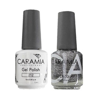  Caramia Gel Nail Polish Duo - 212 Silver, Glitter Colors by Caramia sold by DTK Nail Supply