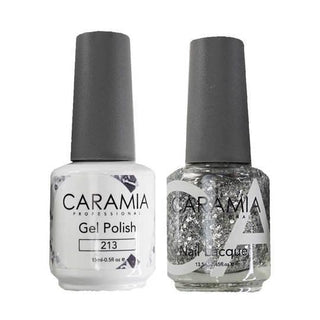  Caramia Gel Nail Polish Duo - 213 Silver, Glitter Colors by Caramia sold by DTK Nail Supply