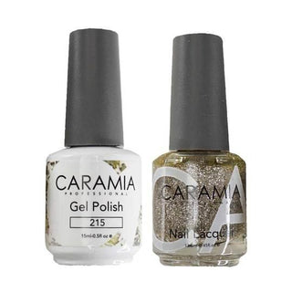  Caramia Gel Nail Polish Duo - 215 Silver, Shimmer Colors by Caramia sold by DTK Nail Supply