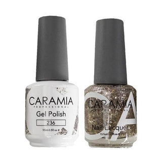  Caramia Gel Nail Polish Duo - 236 Multi, Glitter, Silver Colors by Caramia sold by DTK Nail Supply