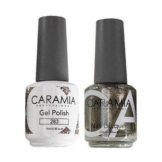  Caramia Gel Nail Polish Duo - 283 Silver, Glitter Colors by Caramia sold by DTK Nail Supply