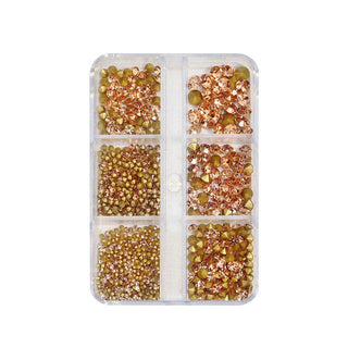  6 Grids Sharp Diamond Rose Gold Glass Rhinestones #03 by OTHER sold by DTK Nail Supply