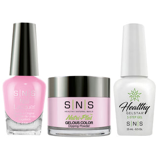  SNS 3 in 1 - CS01 Pink League Chew - Dip, Gel & Lacquer Matching by SNS sold by DTK Nail Supply