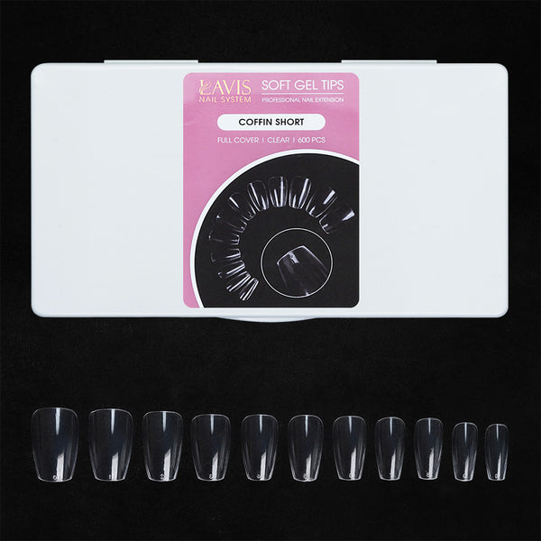LAVIS - Coffin Short Nail Tips (Full Cover) by LAVIS NAILS TOOL sold by DTK Nail Supply