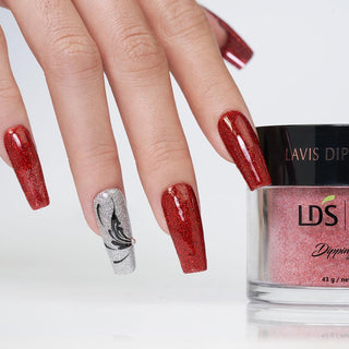  LDS Glitter Red Dipping Powder Nail Colors - 163 A Thousand Kisses by LDS sold by DTK Nail Supply