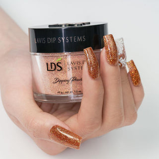  LDS Dipping Powder Nail - 176 Autumn Russet - Glitter, Gold Colors by LDS sold by DTK Nail Supply